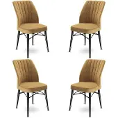 Atelier Del Sofa 4 tuolin setti Flex, beige/musta