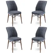 Atelier Del Sofa 4 tuolin setti Flex, harmaa/ruskea