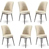 Atelier Del Sofa 6 tuolin setti Dexa, beige/ruskea