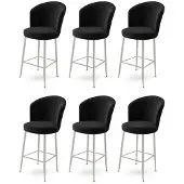 Atelier Del Sofa Alte-baarijakkarasetti, 6 kpl, musta/kromi