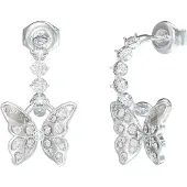 GUESS Chrysalis Pave hopeanväriset suuret perhoskorvakorut JUBE04111JWRHT/U