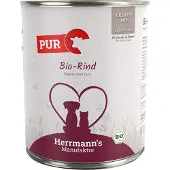 Herrmann's 24x800g Pure Meat Luomu luomunauta koiran märkäruoka