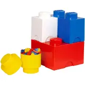 LEGO Säilytyslaatikot 4-pack, White/Grey/Black