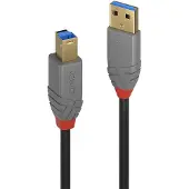 Lindy USB 3.0 tyypin A–B kaapeli - - Anthra Line - 5m - Kaksoissuojattu - Kullatut liittimet