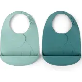 Done by Deer silikoninen ruokalappu 2pkt Elphee blue