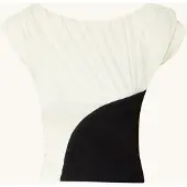 Laagam Gemini Ecru Draped Top - Cream - XS