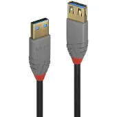 Lindy USB 3.0 A-tyypin jatkokaapeli - - Anthra Line - 0,5 m - Kaksoissuojattu - Kullatut liittimet
