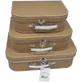 Gerkimex - Cardboard Suitcase Set Brown 3 pcs.