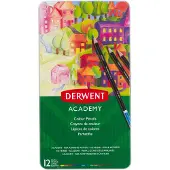 Derwent Academy -puuvärikynät metallirasiassa, 12 kpl