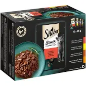 Sheba Selection Pouches 12x85g - Sauce Collection (nauta; kana; lammas; kalkkuna)
