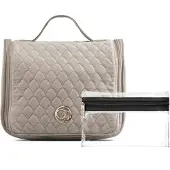 Gillian Jones Organizer Cosmetic Bag Beige Velour