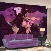 Artgeist Tapetti - purppura maailmankartta