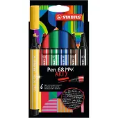 Stabilo Tussit - Pen 68 Max Taiteilija - 6 kpl. - Monivärinen - - OneSize - Tussit