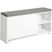 SoBuy Eteisen penkki 90x24x46cm., valkoinen/harmaa