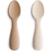 Mushie Toddler Starter Spoons lusikka Natural/ Shifting Sand 12m+ 2 kpl