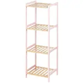 Hobby Hall Kylpyhuonehyllyt 35 x 30 x 100 cm Pinkki Luonnollinen Bambu mänty