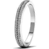 Lykken Elegance valkokultainen timanttisormus kaksirivinen 0,15 ct-170
