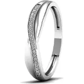 Lykken Elegance crossover valkokultainen timanttisormus 0,07 ct-165