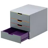 Durable VARICOLOR, 4 laatikko(a), Harmaa, Muovi, A4, Yksivärinen, Multi (760427)