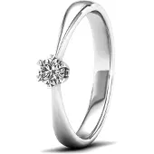 Lykken Elegance valkokultainen timanttisormus solitaire 0,15 ct-155