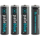 Pale Blue - USB-C Rechargeable AA Batteries - 4 Pack