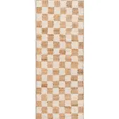 Ferm Living Käsinkudottu Villamatto Check 70x180 cm Off-White