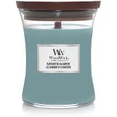 Woodwick Evergreen Cashmere tuoksukynttilä sisältää puusydämen 275 g
