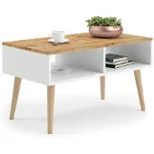KOBI Skandinaaviseen tyyliin sopiva sohvapöytä Sandi 90x55x50cm, luonnonvärinen puu