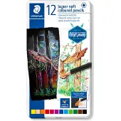 Staedtler Coloured pencil Super Soft in metal boks (12)
