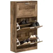 SoBuy Kenkäkaappi 60x23x115cm., ruskea/hopea väri