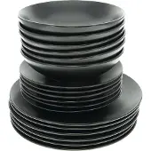 Vibe Ruokailuastiasto Black, 18 osaa.