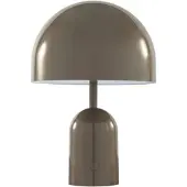 Tom Dixon Akku-pöytälamppu BELL PORTABLE, taupe, 28 cm IP44 himmennettävä, Olohuone/ruokailutila, Synteettinen materiaali, Design