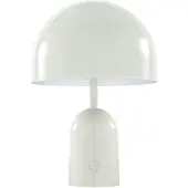 Tom Dixon Akku-pöytälamppu BELL PORTABLE, vaaleanharmaa 28 cm IP44 himmennettävä, Alumiini/harmaa/sinkki, Olohuone/ruokailutila, Synteettinen materiaali, Design