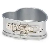 Patisse muoto mini sydän 12 cm hopea teräs