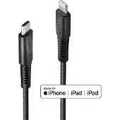 Lindy 31287, 2 m, Lightning, USB C, Uros, Uros, Musta