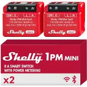 Shelly 1PM Mini Gen3 Set of 2 Controllers, WiFi/Bluetooth