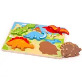 Bigjigs Wooden Dinosaur Puzzle - 5 pcs.