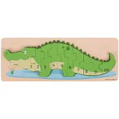 Bigjigs Toys Wooden Counting Puzzle Crocodile 10 pcs. Puu