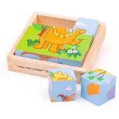 Bigjigs Wooden Block Puzzle Dinosaur - 9 pcs.