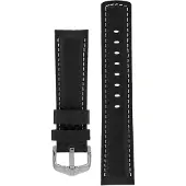 Hirsch Carbon musta nahkaranneke 025 92 0 50 24mm