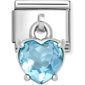 Nomination Classic Silvershine blue heart 331812/15