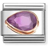 Nomination Classic rose gold left drop purple cz 430605/001