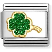 Nomination Classic gold green four-cleaf clover 030220/18