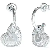 GUESS Love hopeanväriset suuret sydänkorvakorut JUBE04032JWRHT/U
