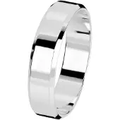 Kohinoor valkokultainen viisteflakka kihlasormus 5 mm 003-615V-220