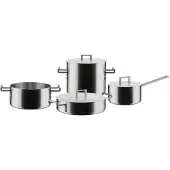 Alessi Set Of Saucepan, Saucepan With Two Handles, Low Saucepan With Two Handles , Saucepan , 3 Lids - Silver - ONE SIZE