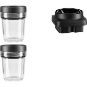 KitchenAid K400+K150 säiliö kansi+veitsi 200 ml 2 kpl Transparent