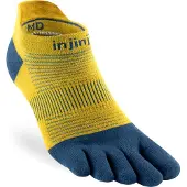 Injinji Men's Run Lightweight No-Show Royal Yellow Urheilusukat XL