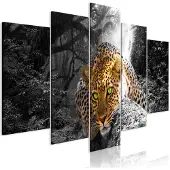 Artgeist Leopard Lying Wide Grey taulusetti