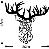 Hobby Hall Seinäkoriste Deer, metallinen, 50 x 49 cm, musta